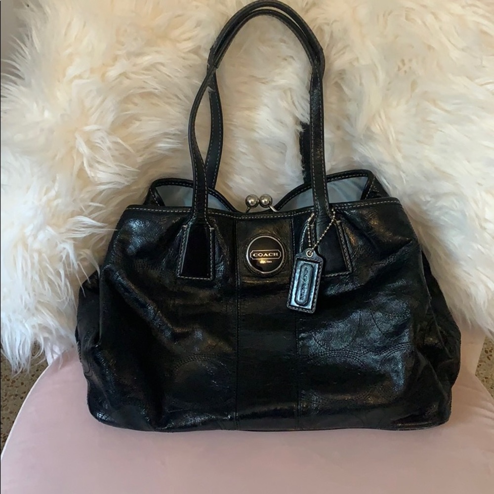 Coach Signature Patent Leather Bag